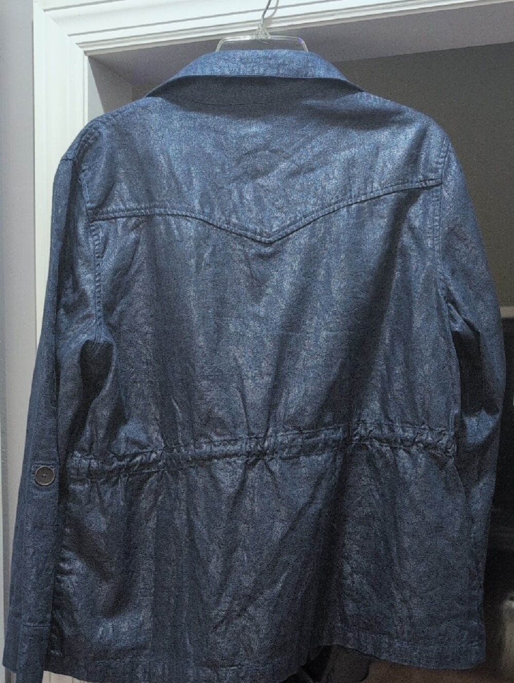 Chico's Deep Navy Drawstring Utility Jacket - Picture 3 of 3